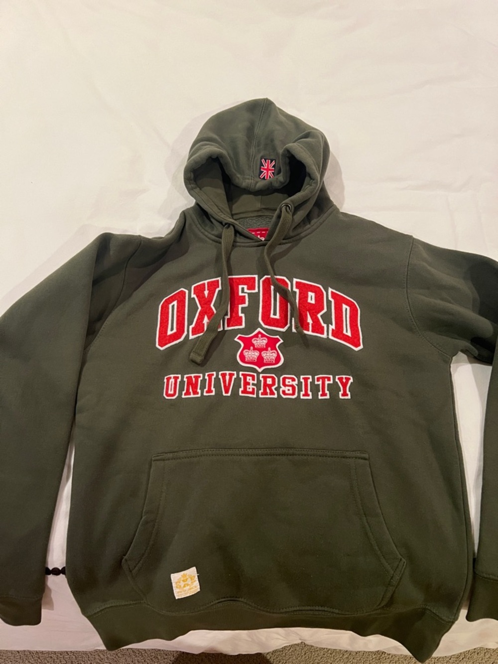 Oxford University Olive Green Pullover Hoodie